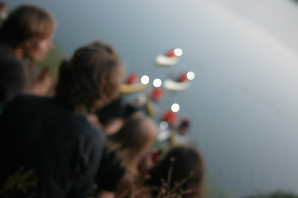 canadian canoe dancers in the distance
